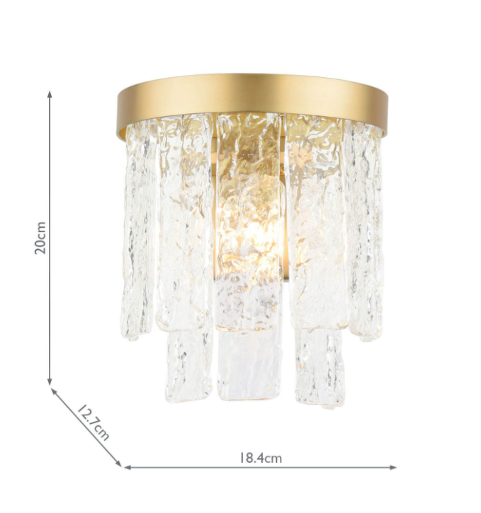 Durnsford Wall Light Matt Antique Brass and Textured Glass