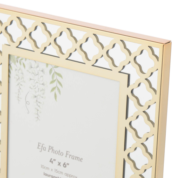 Efa Photo Frame Polished Gold and Mirror 4" x 6"