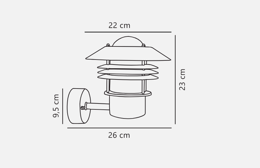 Vejers Up/ Down light- Galvanized/ Black Finish