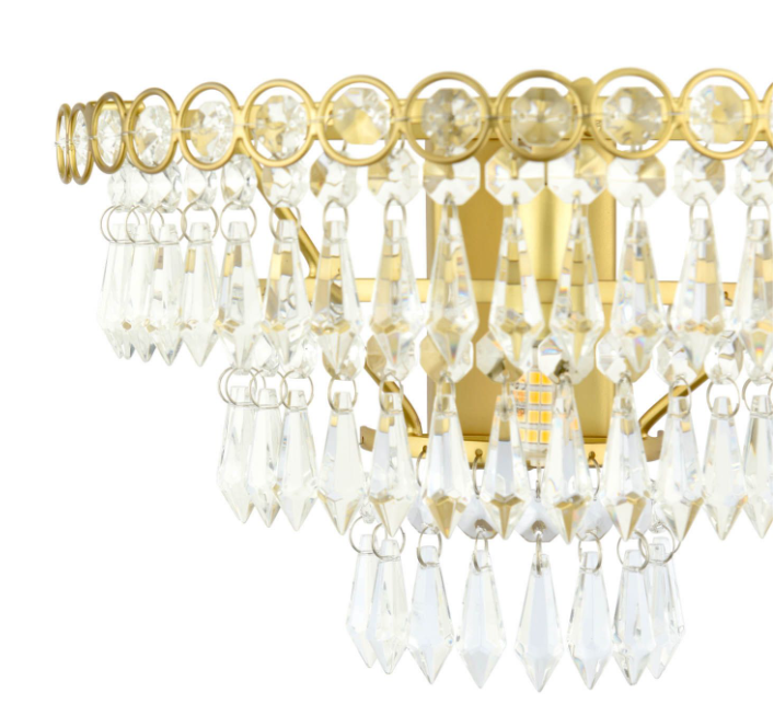 Enid Wall Light Faceted Glass and Matt Antique Brass