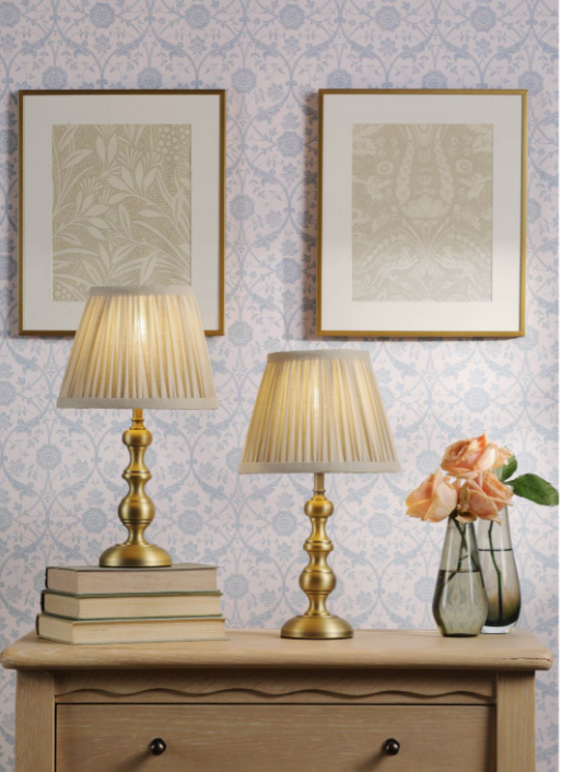 Ezra Twin Pack Table Lamp Matt Antique Brass With Shade