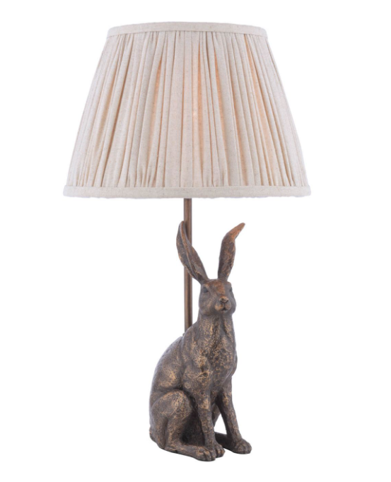 Hare Table Lamp Antique Bronze With Shade