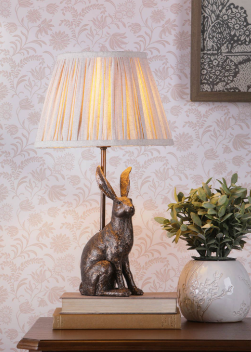 Hare Table Lamp Antique Bronze With Shade