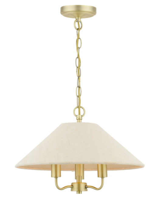 Harland 3/5 Light Pendant Matt Antique Brass With Shade