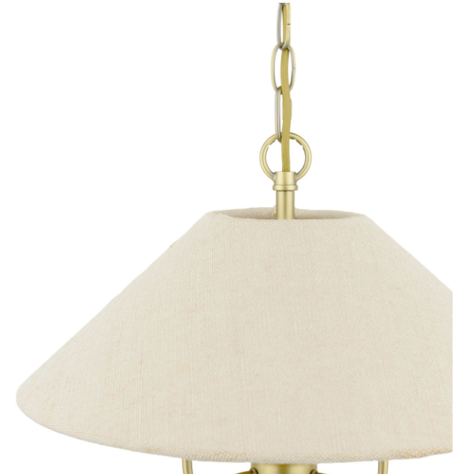 Harland 3/5 Light Pendant Matt Antique Brass With Shade