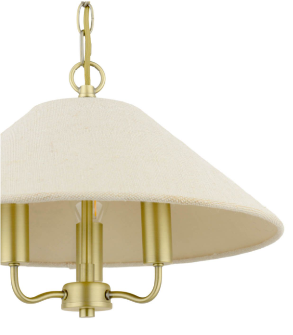 Harland 3/5 Light Pendant Matt Antique Brass With Shade