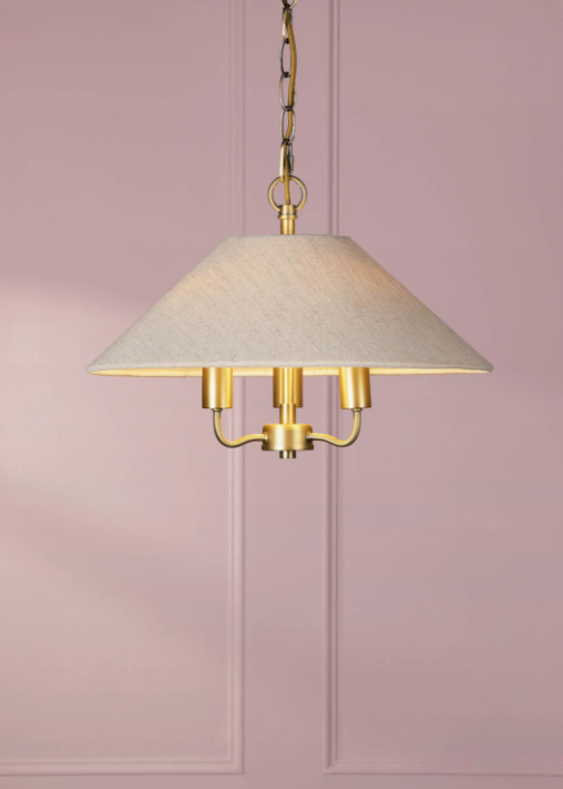 Harland 3/5 Light Pendant Matt Antique Brass With Shade
