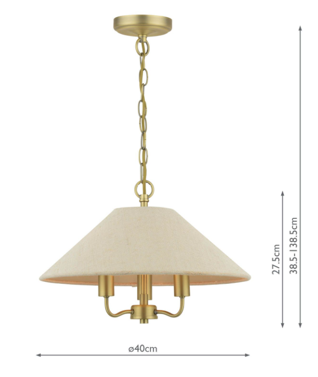 Harland 3/5 Light Pendant Matt Antique Brass With Shade