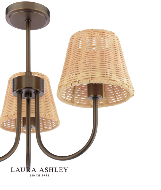 Hasfield 3/5 Light Semi-Flush Satin Bronze With Shade