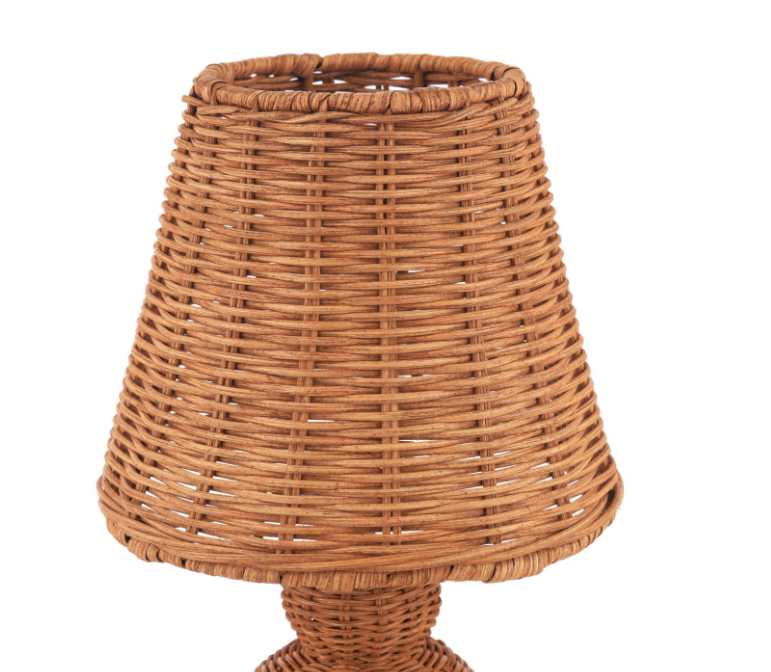Hasfield Rechargeable Table Lamp Natural Rattan With Shade LED