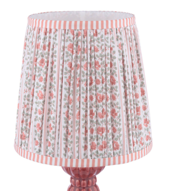 Kelbrook Table Lamp Red Ceramic and Matt Antique Brass With Shade