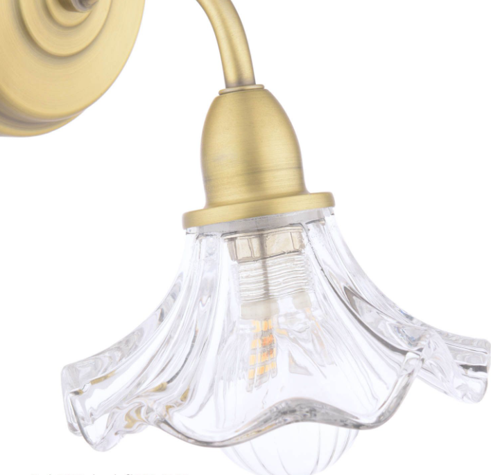 Kerswell Wall Light Matt Antique Brass and Glass