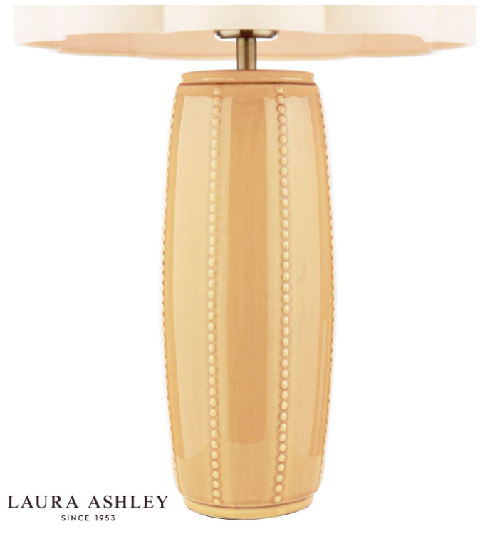 Littleton Table Lamp Yellow Ceramic and Antique Brass With Shade