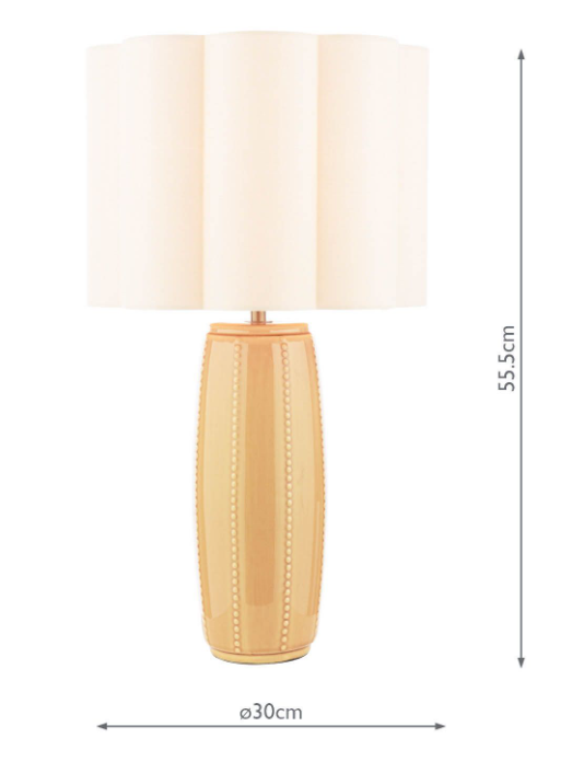 Littleton Table Lamp Yellow Ceramic and Antique Brass With Shade
