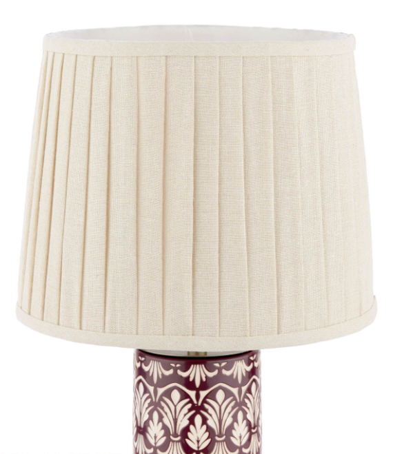 Medlock Table Lamp Purple Ceramic and Antique Brass With Shade