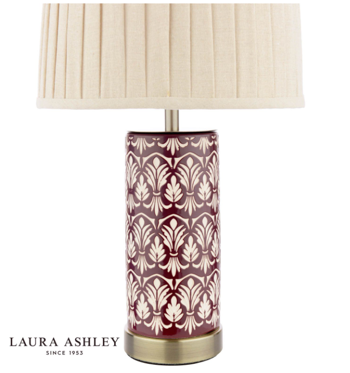 Medlock Table Lamp Purple Ceramic and Antique Brass With Shade