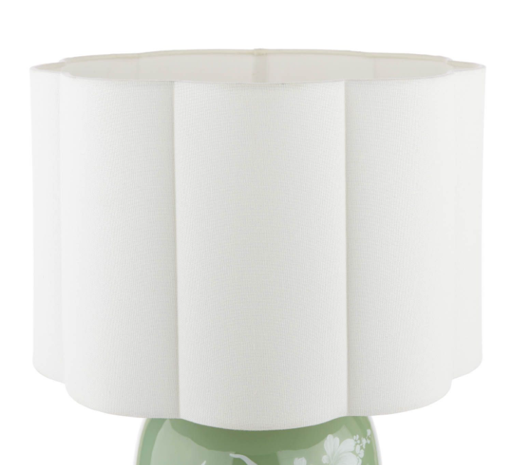 Pashley Table Lamp Green Ceramic and Polished Chrome With Shade