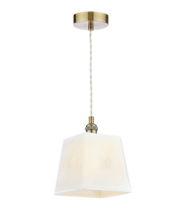 Porcelain Pendant Cream and Antique Brass - Various Styles