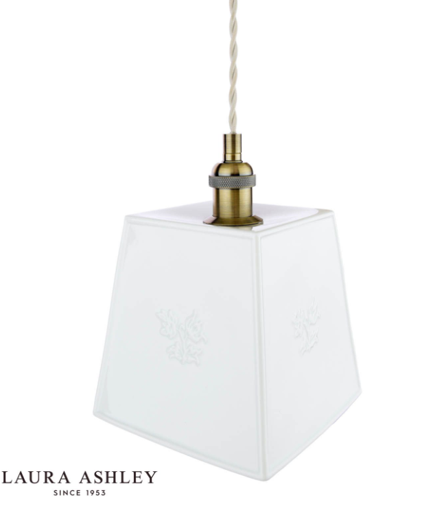 Porcelain Pendant Cream and Antique Brass - Various Styles