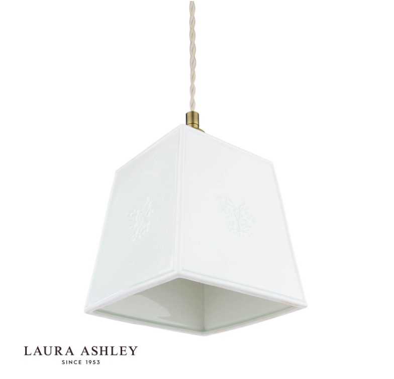 Porcelain Pendant Cream and Antique Brass - Various Styles