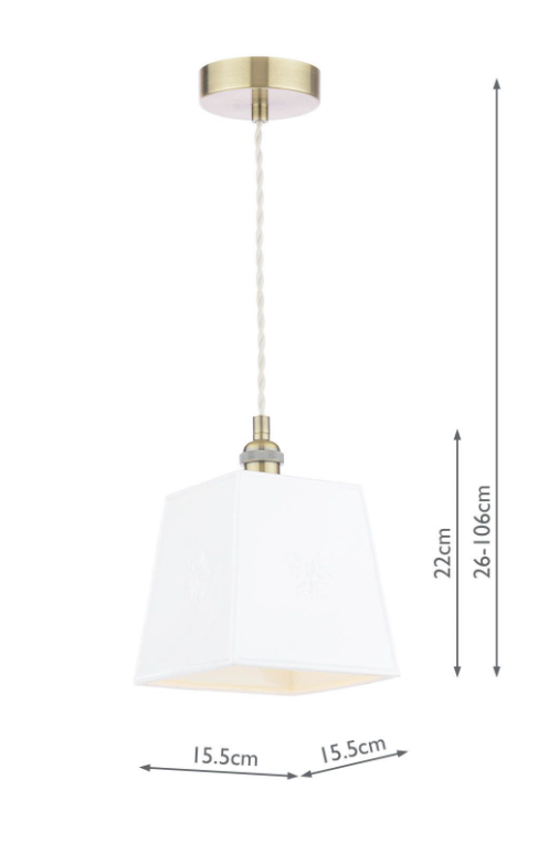 Porcelain Pendant Cream and Antique Brass - Various Styles