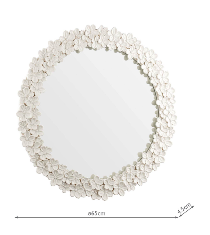 Romsey Mirror Matt White 65cm