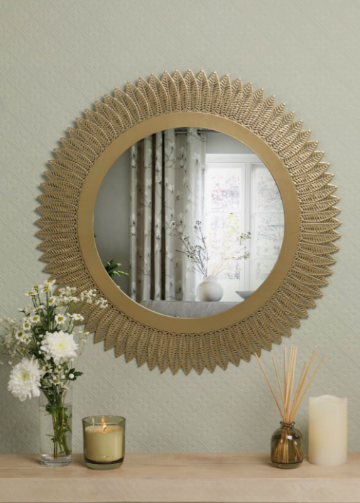 Rushden Mirror Gold 60cm