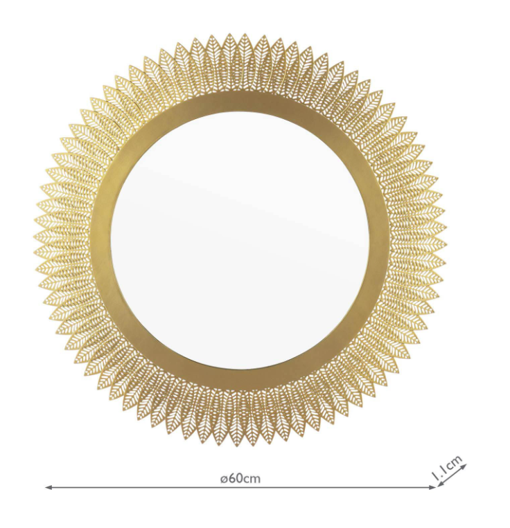 Rushden Mirror Gold 60cm
