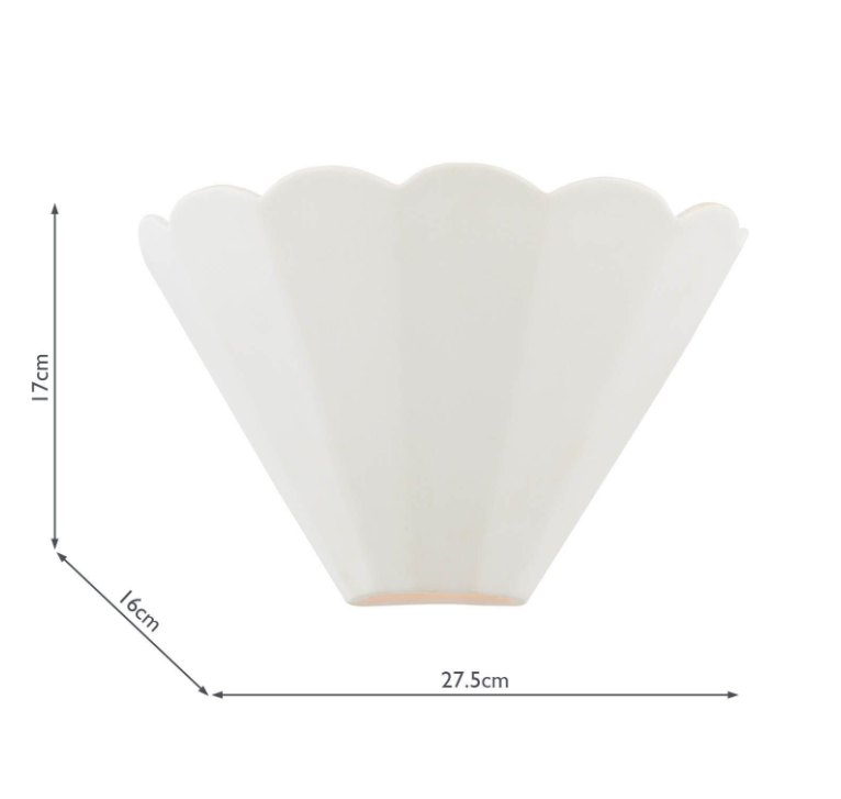 Scallop Wall Washer White Ceramic