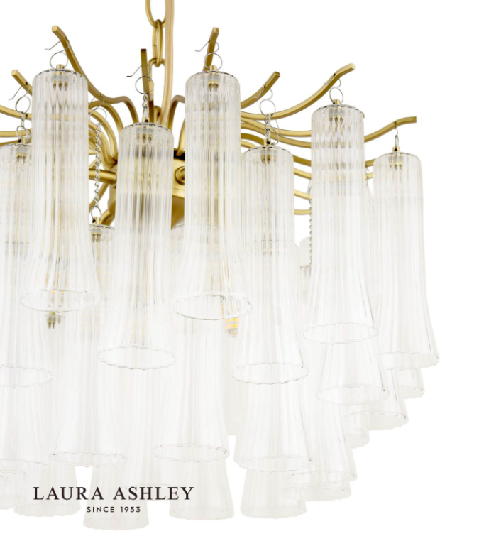 Penlee 4 Light Pendant Matt Antique Brass and Ribbed Glass