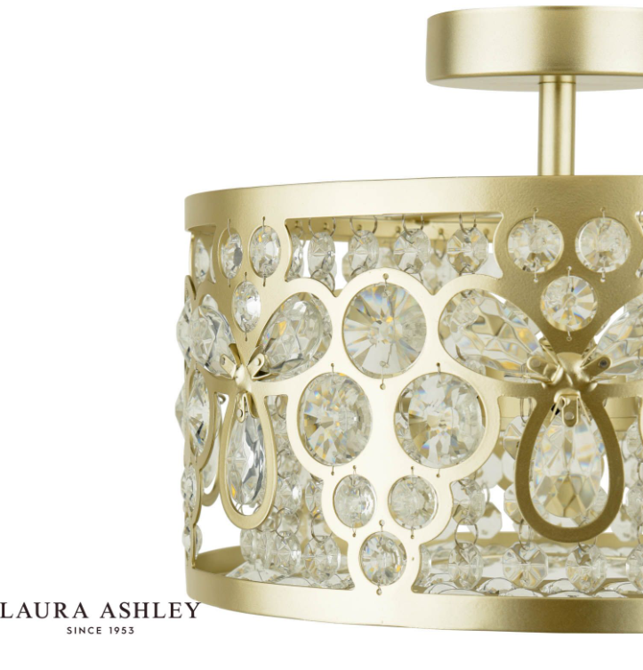 Tilbrook 3/4 Light Flush Matt Champagne and Crystal