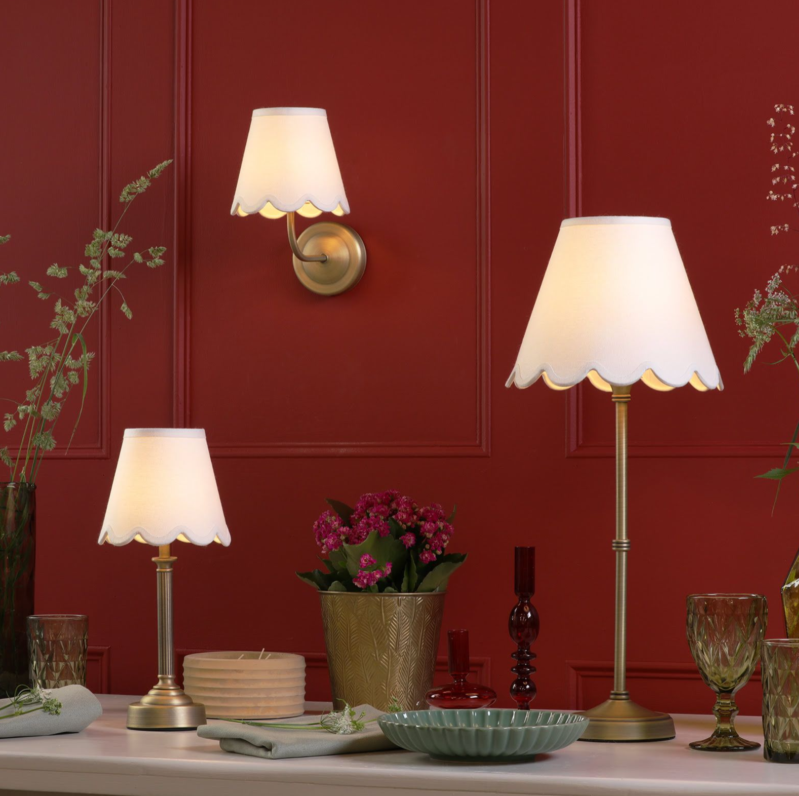 Dahl Rechargeable Table Lamp Complete With Shade- Various Finishes