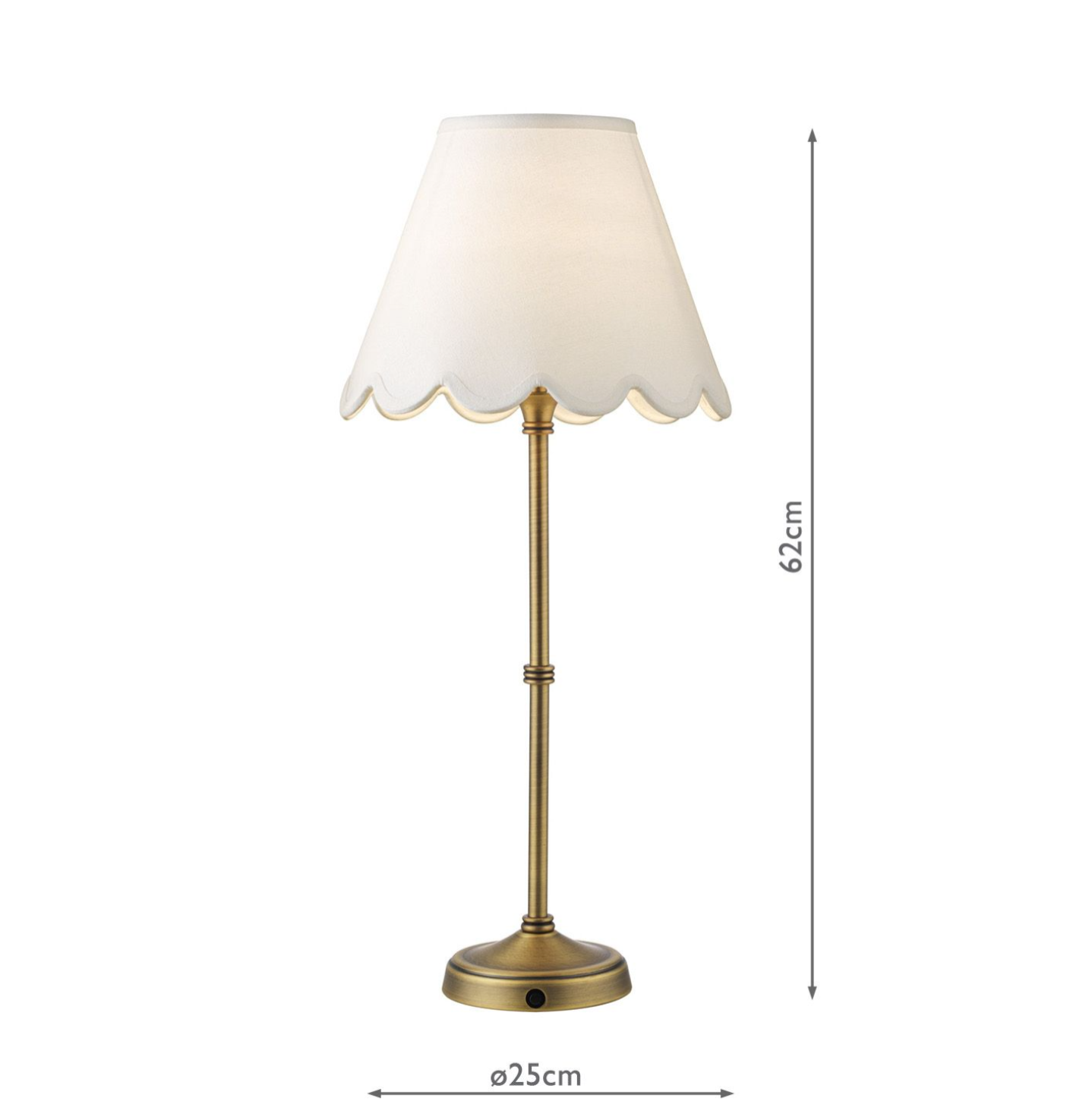 Dahl Rechargeable Table Lamp Complete With Shade- Various Finishes