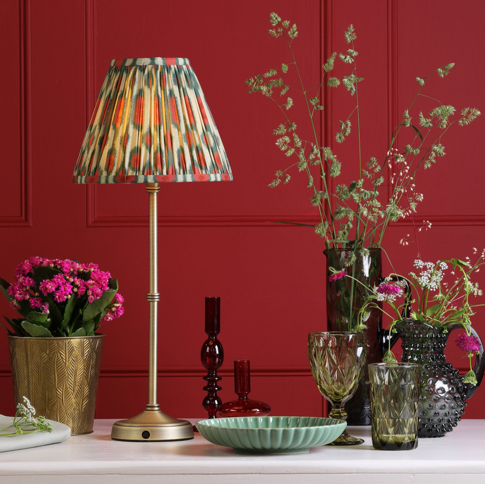 Dahl Rechargeable Table Lamp Complete With Shade- Various Finishes