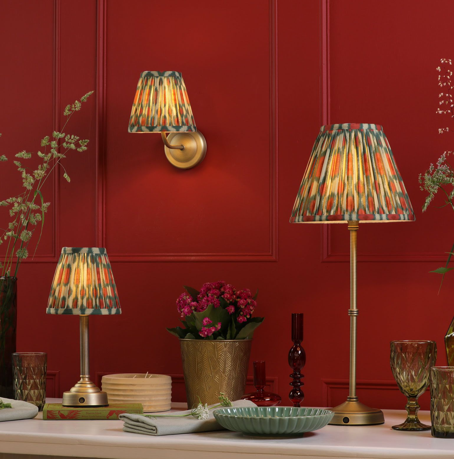 Dahl Rechargeable Table Lamp Complete With Shade- Various Finishes