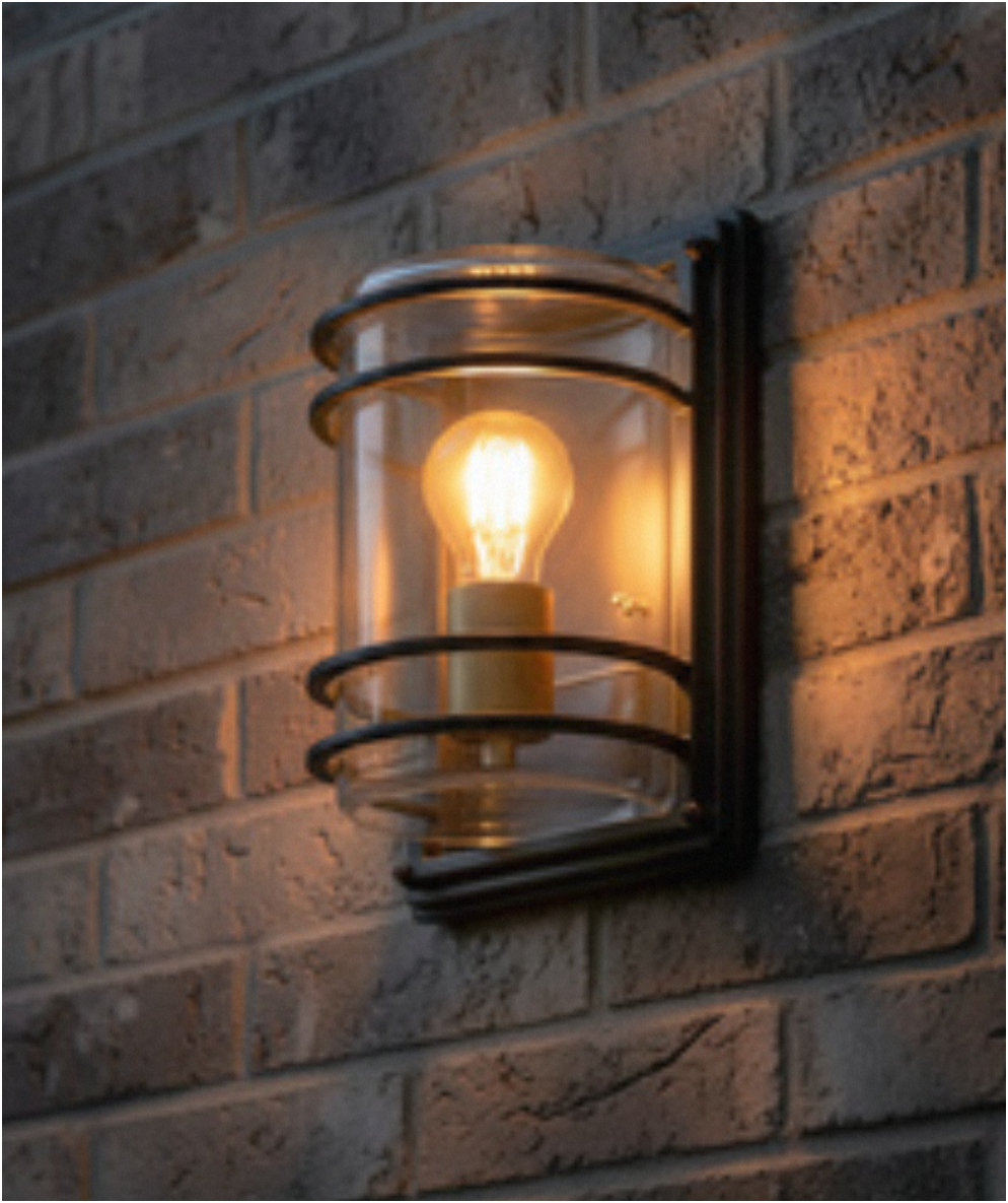 Bardo Bulkhead Lantern- Antique Bronze Finish