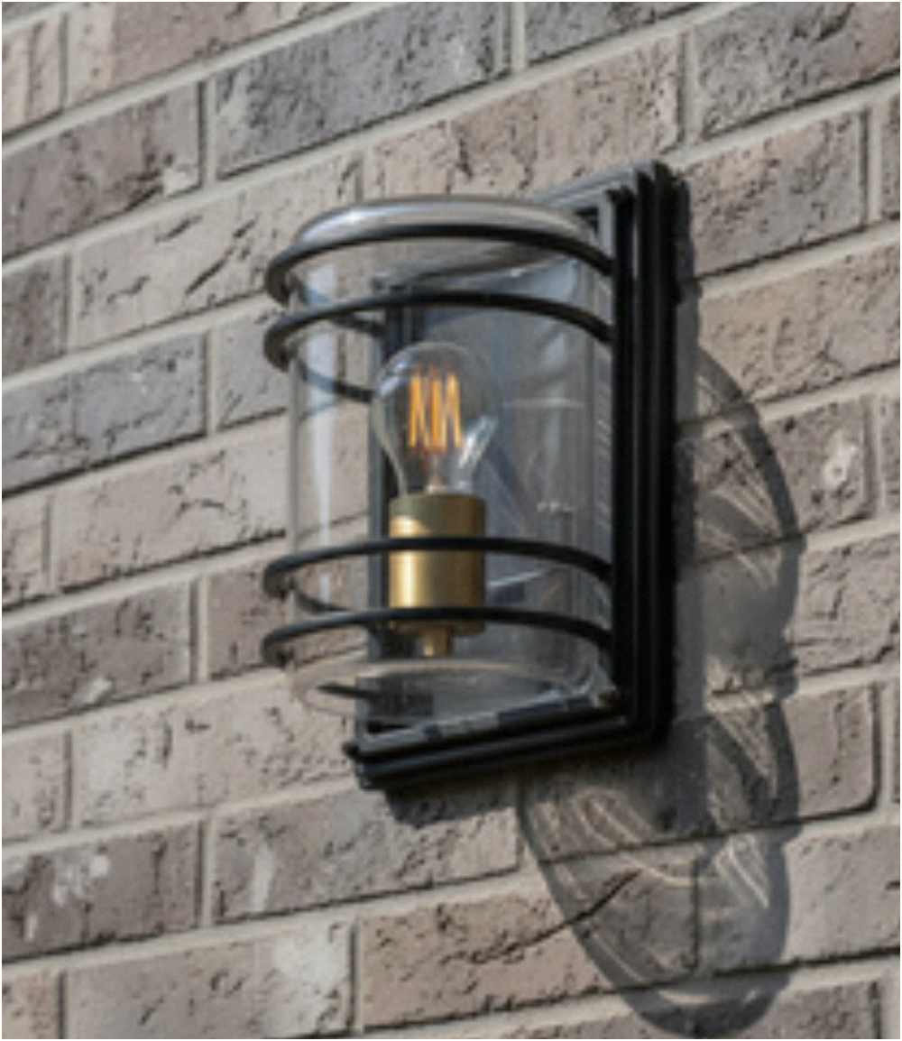 Bardo Bulkhead Lantern- Antique Bronze Finish
