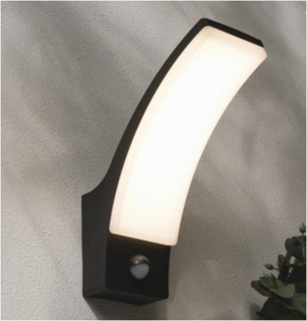 Batsu 12 W LED Curved Outdoor PIR Wall Light
