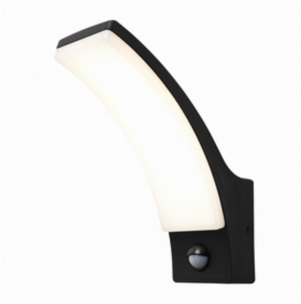 Batsu 12 W LED Curved Outdoor PIR Wall Light