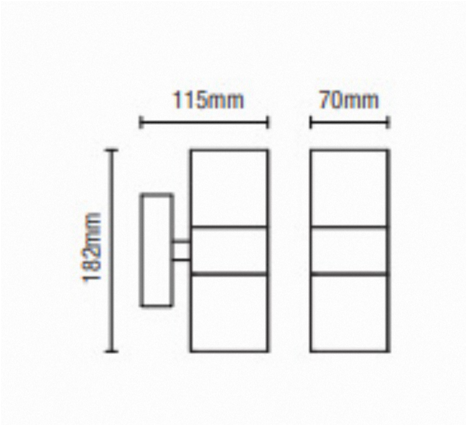 Muto Up Down Wall Light- Black/ Anthracite
