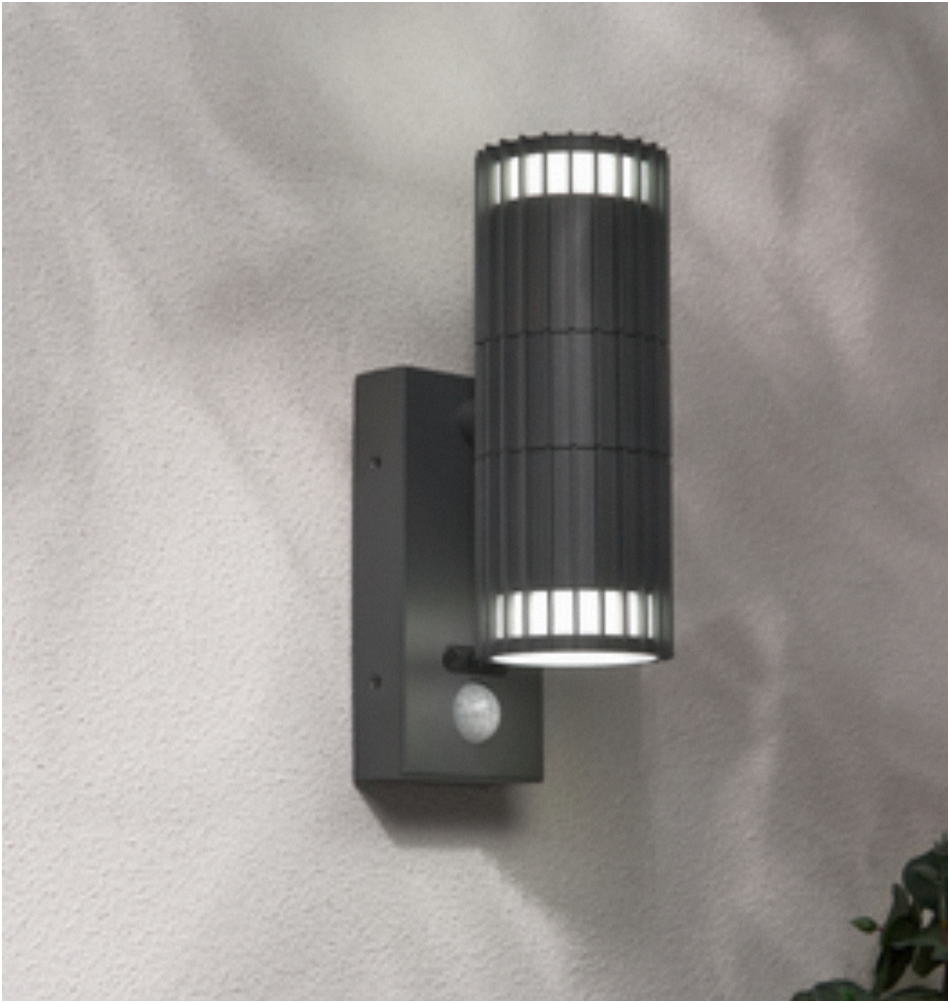 Muto Outdoor Up Down Wall Light PIR Sensor- Black/ Anthracite