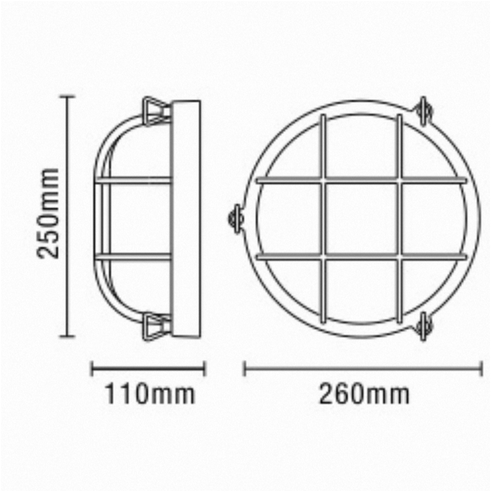 Gali Caged Round Bulkhead Wall Light- Silver/ Gold Finish
