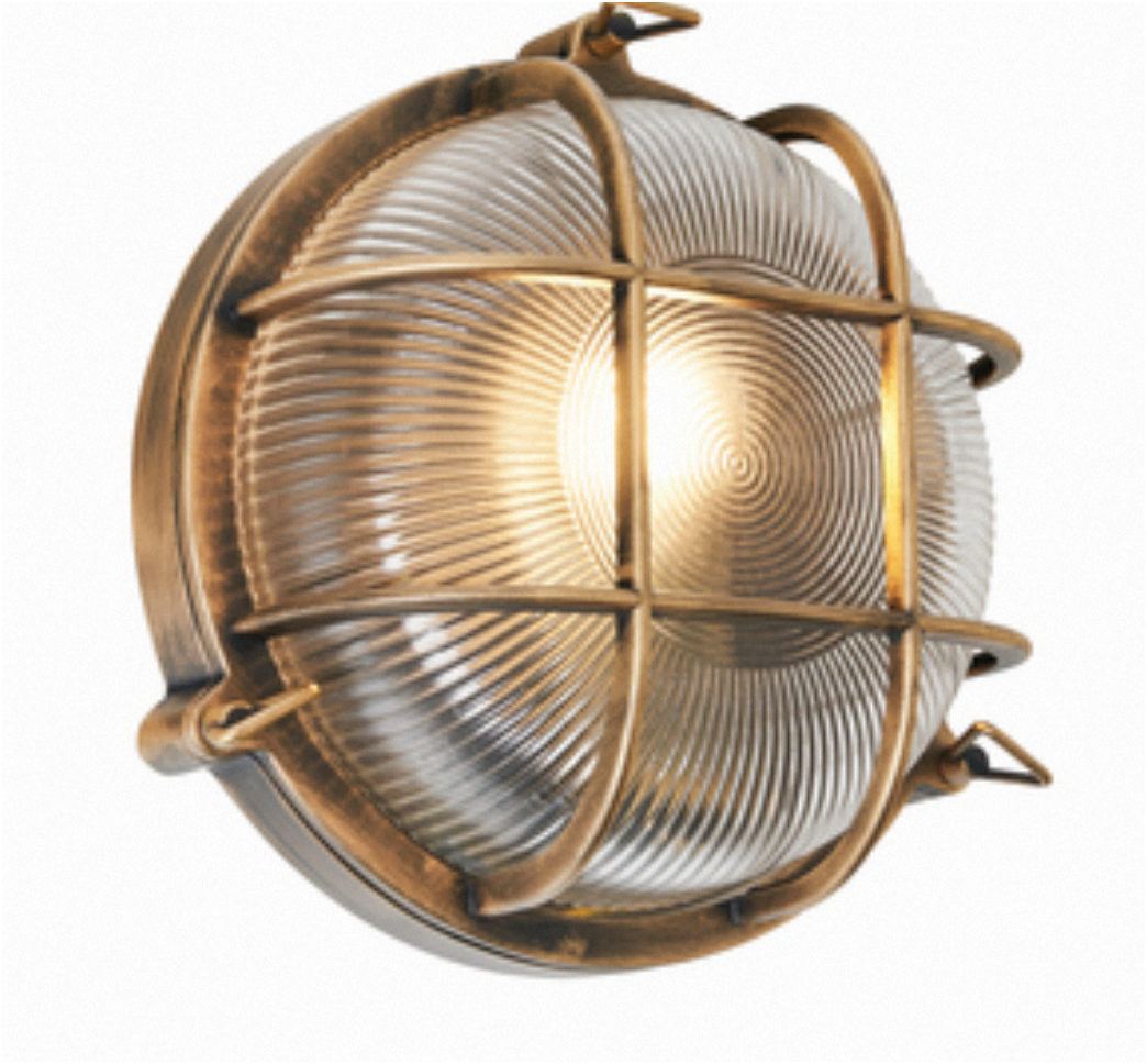 Gali Caged Round Bulkhead Wall Light- Silver/ Gold Finish