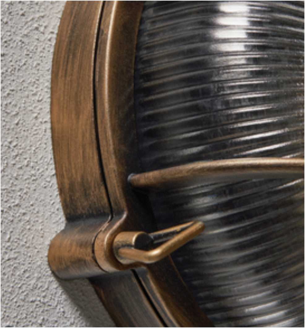 Gali Caged Round Bulkhead Wall Light- Silver/ Gold Finish