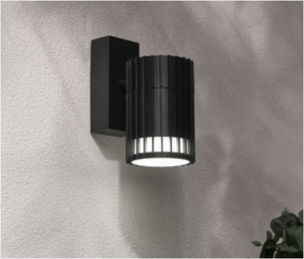 Muto Outdoor Fixed Down Wall Light- Black/ Anthracite
