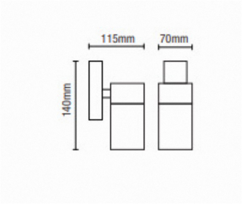 Muto Outdoor Fixed Down Wall Light- Black/ Anthracite