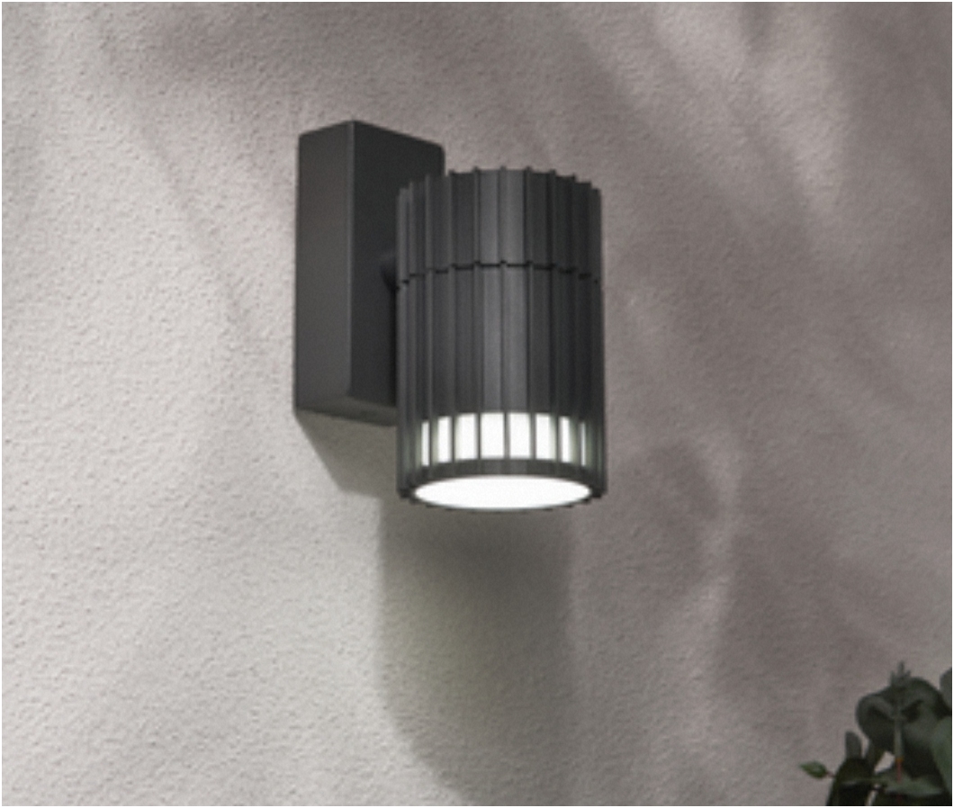 Muto Outdoor Fixed Down Wall Light- Black/ Anthracite