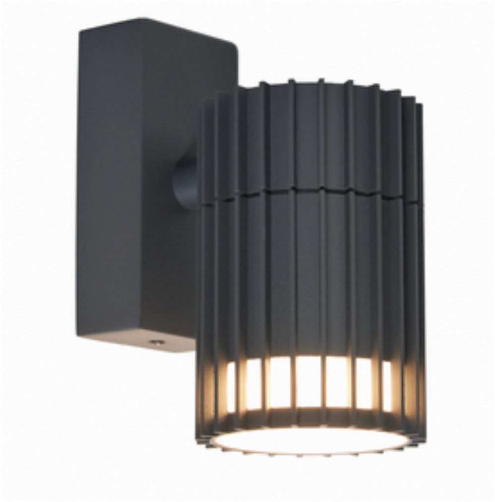 Muto Outdoor Fixed Down Wall Light- Black/ Anthracite