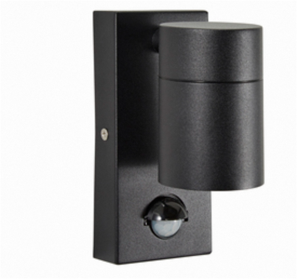 Leto Up or Down Wall Light with PIR Sensor- Black/ Anthracite Finish