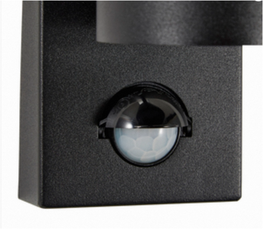 Leto Up or Down Wall Light with PIR Sensor- Black/ Anthracite Finish